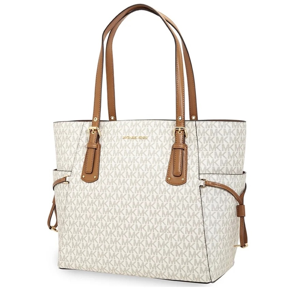 Michael Kors Cream and Tan Signature Tote